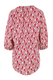 Product shot of The Relaxed Cotton Shirt in colour Raspberry (Red), from the back