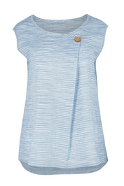 Product shot of The Summer Striped Tank in colour Bluestripe (Blue), from the front