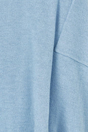 Product shot of The Modal Blend Crew Neck Jumper in colour Denim (Blue), detail