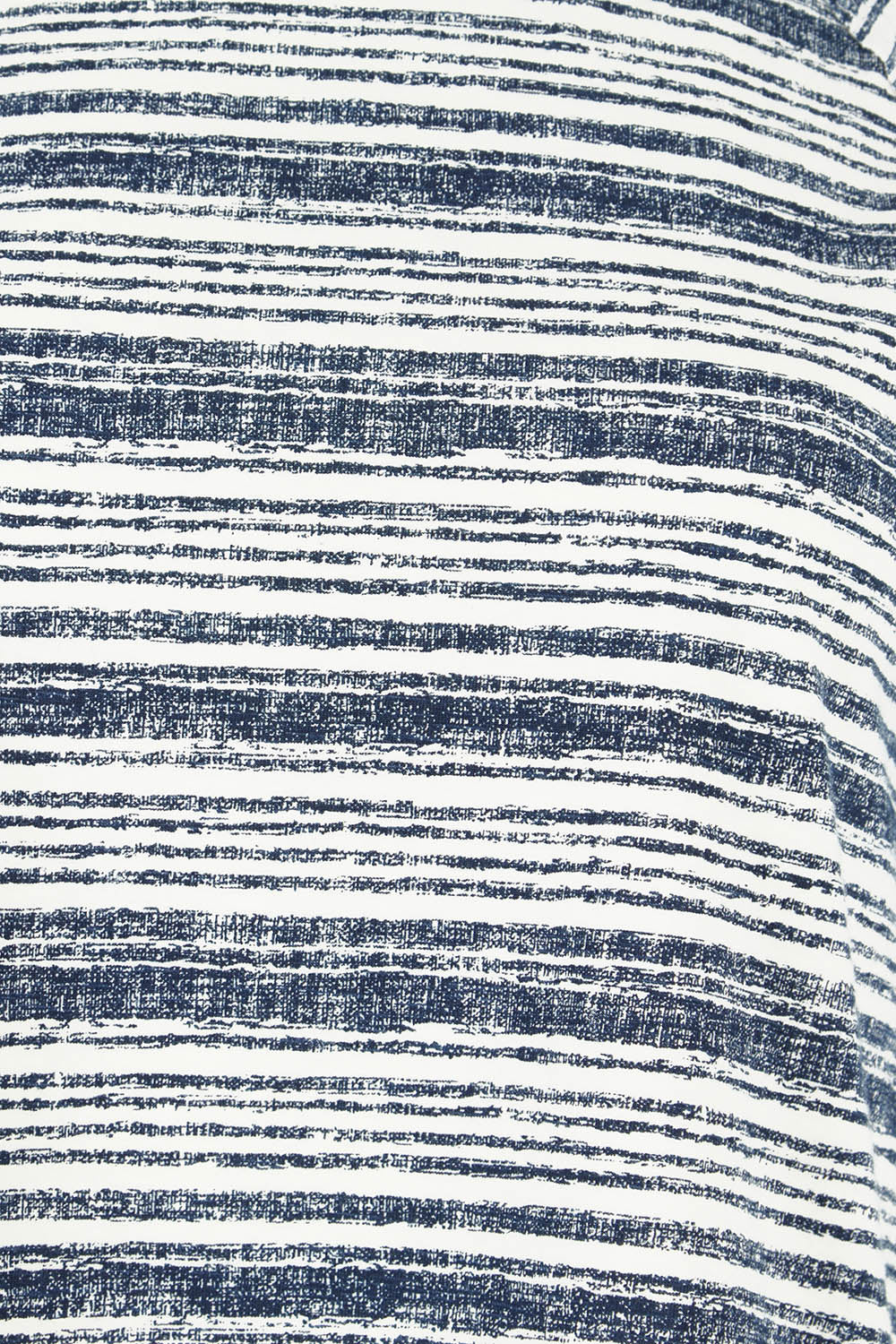 Product shot of The Striped Raglan Sleeve Tee in colour Navystripe (Blue), detail