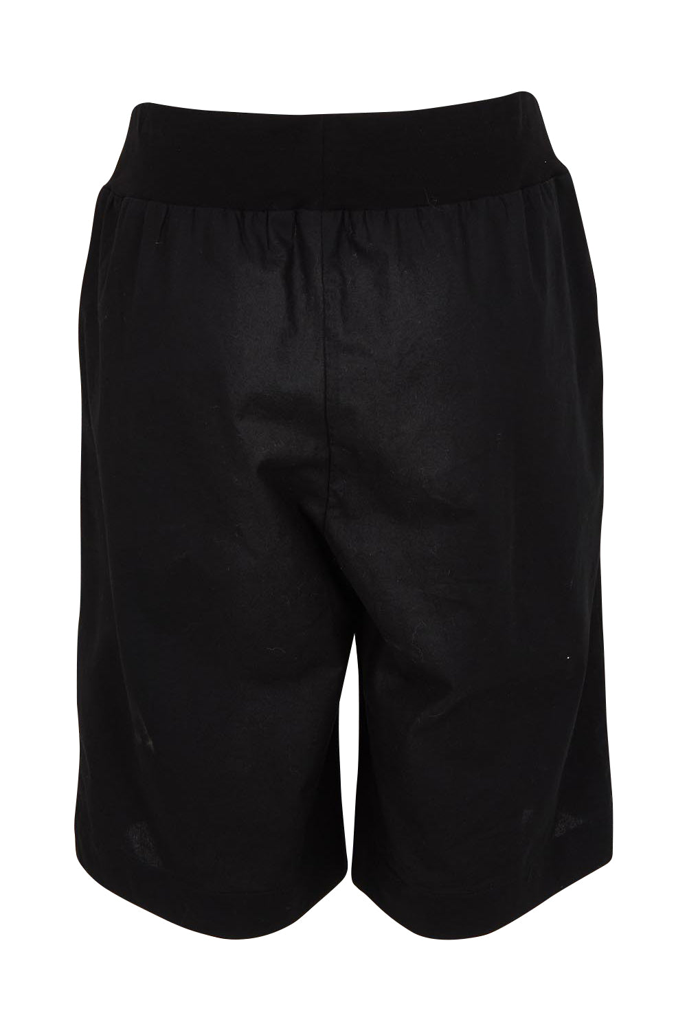 Product shot of The Rib Waistband Short in colour Black (Black), from the back