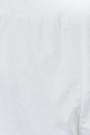 Product shot of The Rib Waistband Short in colour White (White), detail