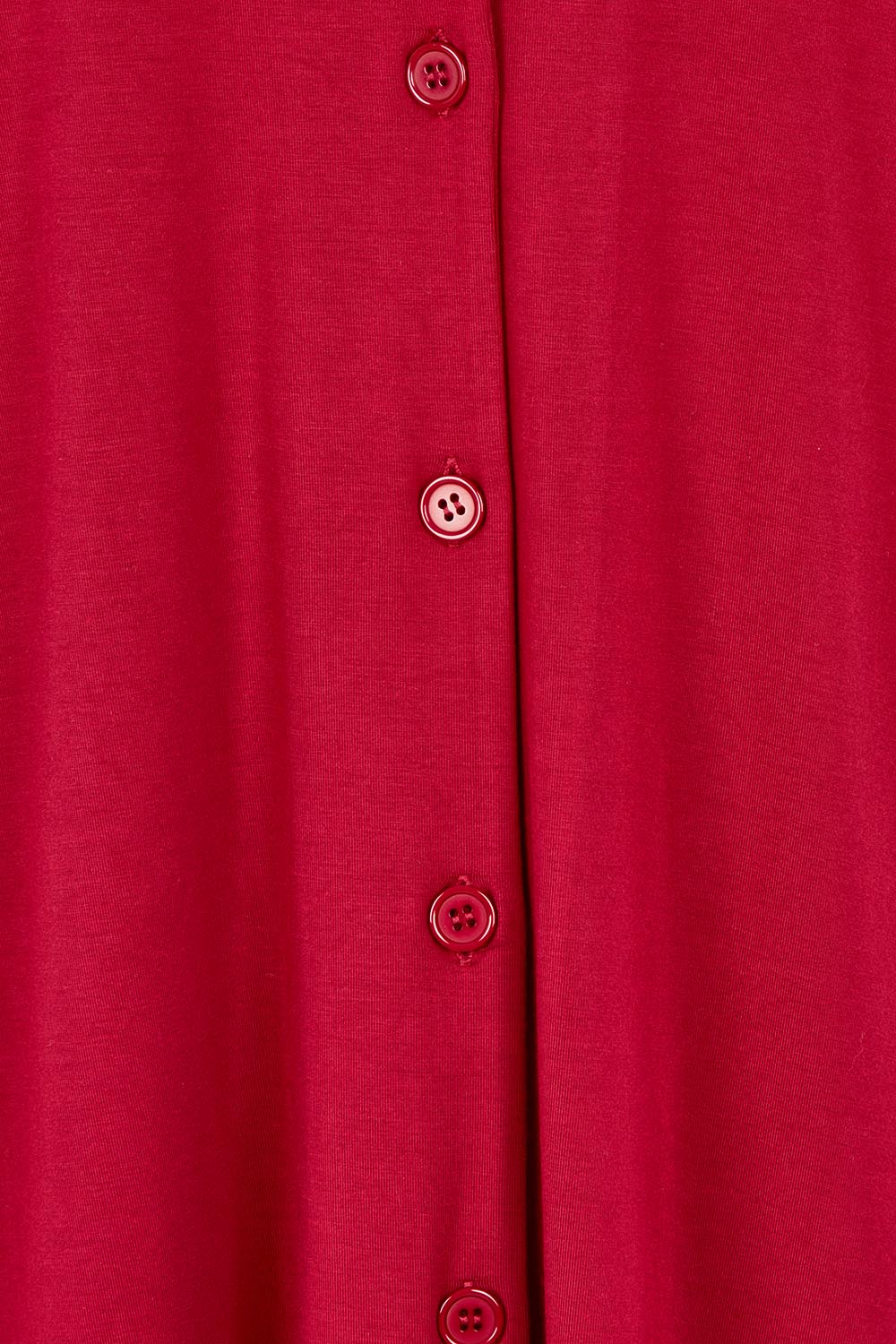 Product shot of The Pack & Go Luxe Bamboo Button Up Dress with Pockets in colour Cherryred (Red), detail