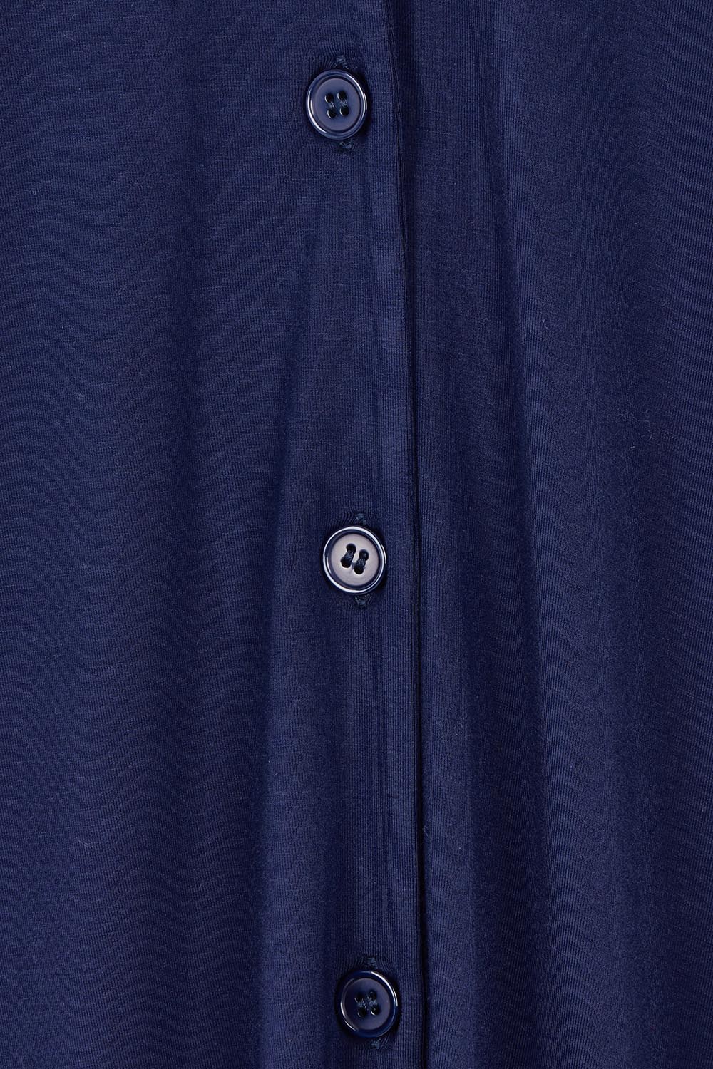 Product shot of The Pack & Go Luxe Bamboo Button Up Dress with Pockets in colour Frenchnavy (Blue), detail