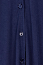 Product shot of The Pack & Go Luxe Bamboo Button Up Dress with Pockets in colour Frenchnavy (Blue), detail