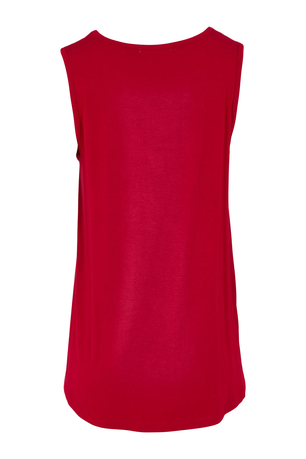Product shot of The Pack & Go Luxe Bamboo Swing Tank in colour Cherryred (Red), from the back