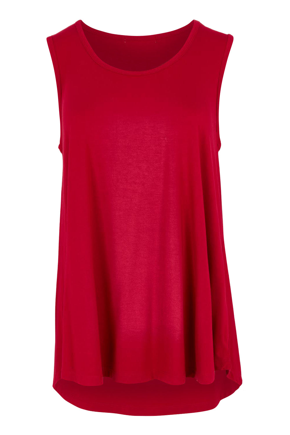 Product shot of The Pack &amp; Go Luxe Bamboo Swing Tank in colour Cherryred (Red), from the front