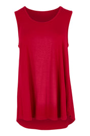 Product shot of The Pack & Go Luxe Bamboo Swing Tank in colour Cherryred (Red), from the front