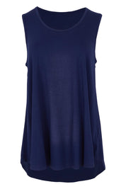 Product shot of The Pack & Go Luxe Bamboo Swing Tank in colour Frenchnavy (Blue), from the front