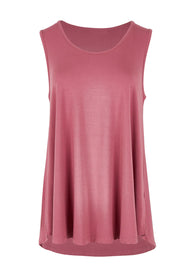 Product shot of The Pack & Go Luxe Bamboo Swing Tank in colour Smokeyrose (Pink), from the front