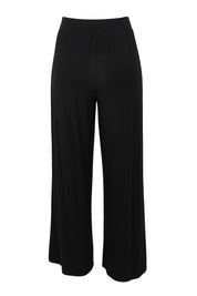 Product shot of The Pack & Go Luxe Bamboo Wide Leg Pant in colour Black (Black), from the back