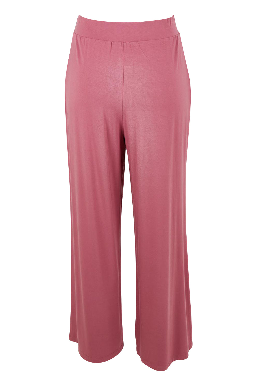 Product shot of The Pack & Go Luxe Bamboo Wide Leg Pant in colour Smokeyrose (Pink), from the back