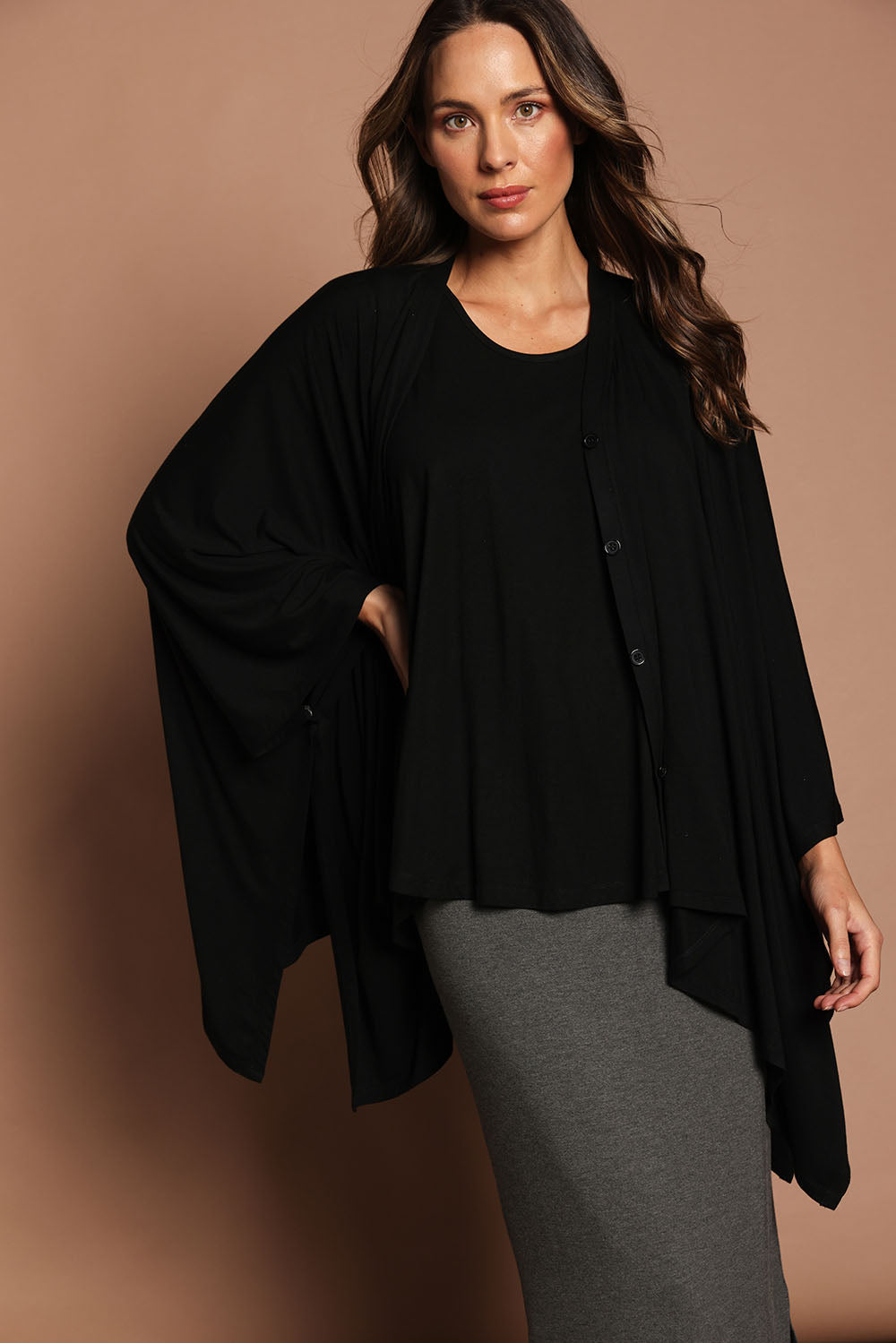 Preloved The Pack & Go Luxe Bamboo Shrug - Black