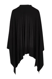 Product shot of The Pack & Go Luxe Bamboo Shrug in colour Black (Black), from the back