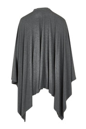 Product shot of The Pack & Go Luxe Bamboo Shrug in colour Charcoal (Grey), from the back