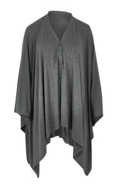 Product shot of The Pack & Go Luxe Bamboo Shrug in colour Charcoal (Grey), from the front