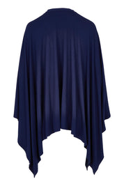 Product shot of The Pack & Go Luxe Bamboo Shrug in colour Frenchnavy (Blue), from the back