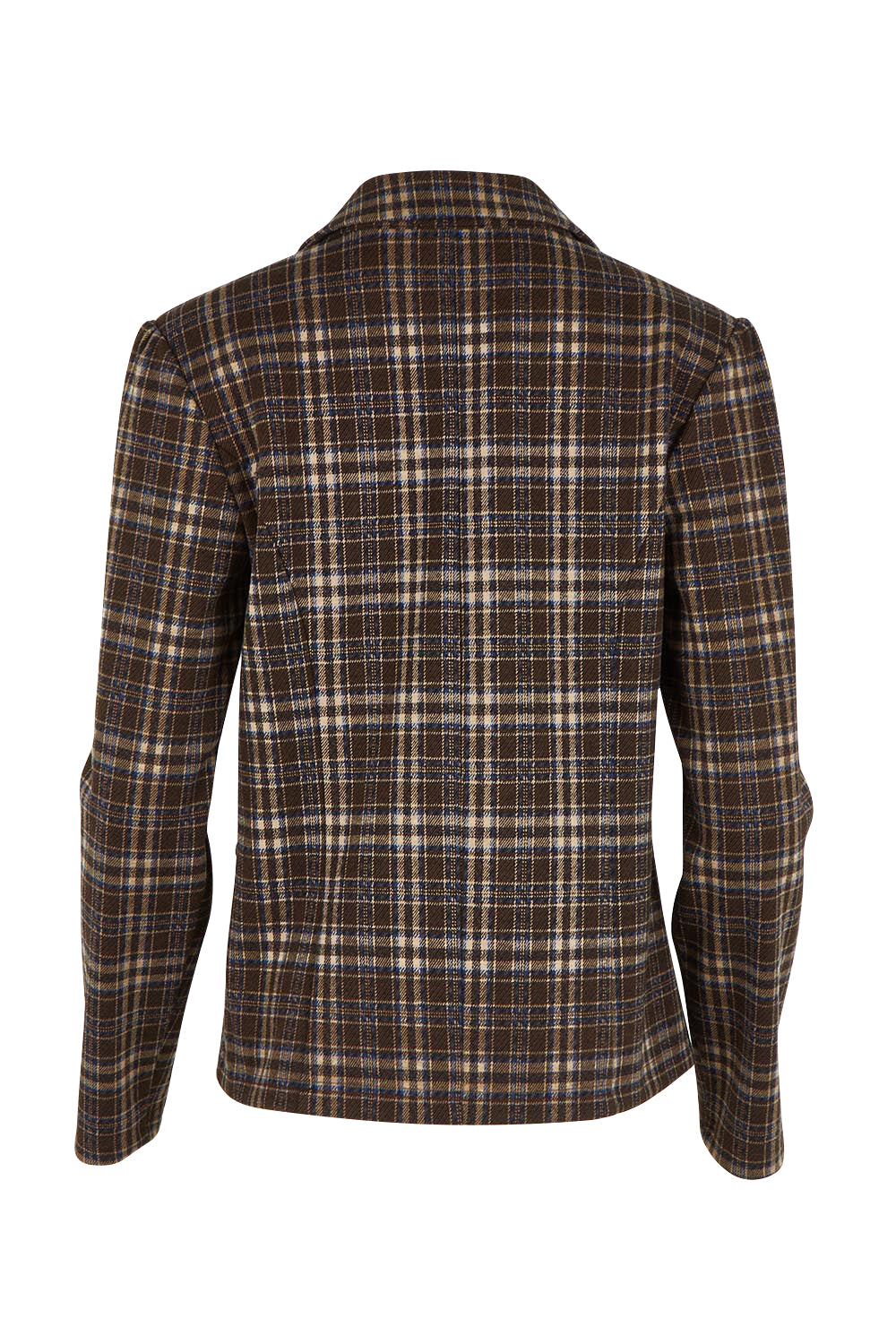 Product shot of The Classic Houndstooth Blazer in colour Brownblue, from the back