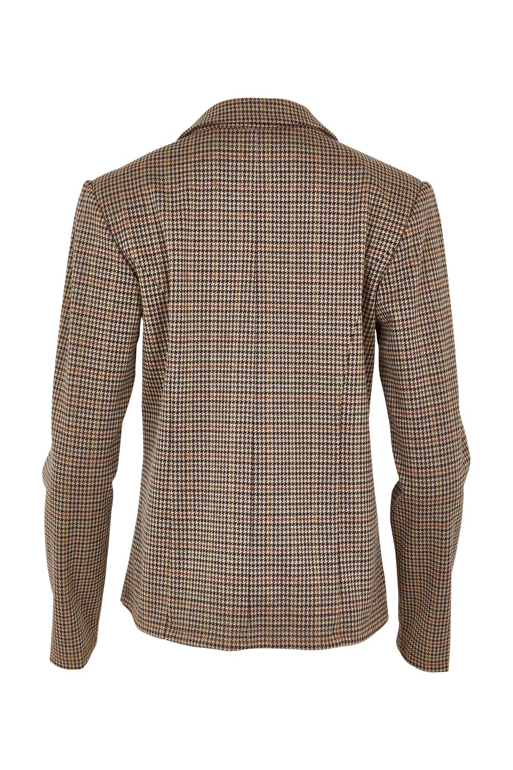 Product shot of The Classic Houndstooth Blazer in colour Tanblack, from the back