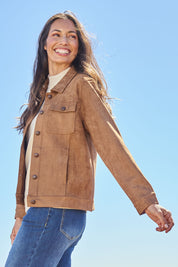 The Luxe Faux Suede Jacket – Tan