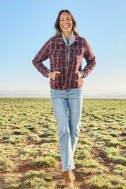 The Heritage Check Jacket – Burgundy
