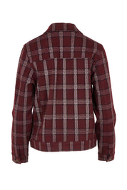 The Heritage Check Jacket – Burgundy