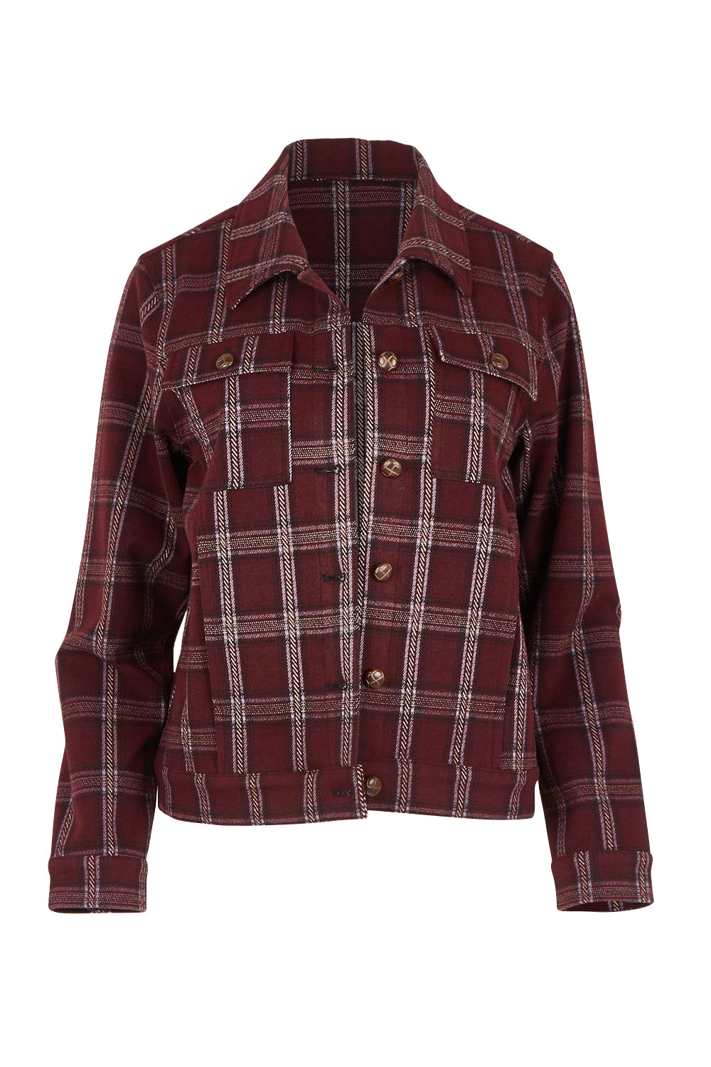 The Heritage Check Jacket – Burgundy
