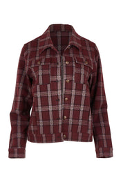 The Heritage Check Jacket – Burgundy