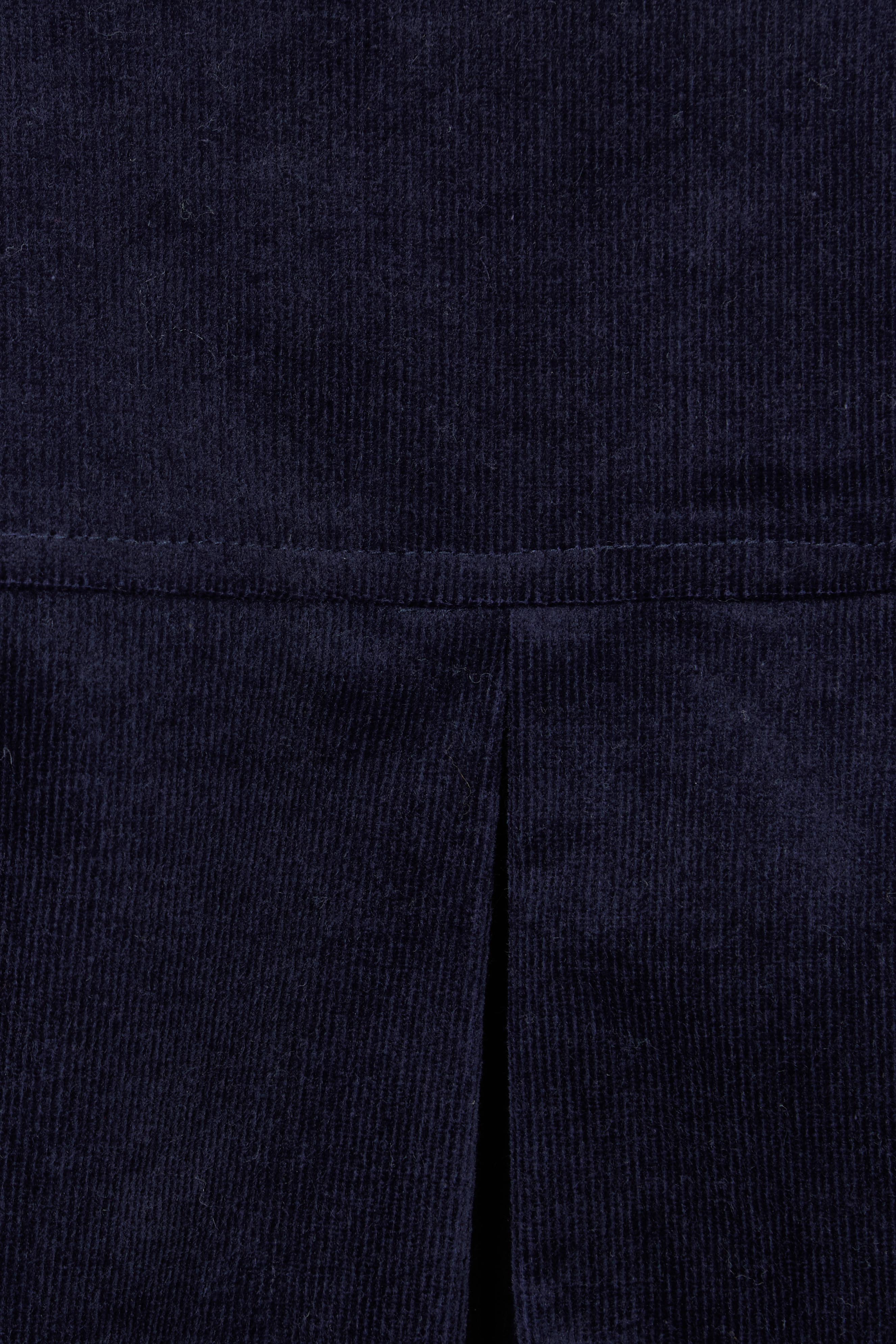 Product shot of The Cord Shacket Dress With Pockets in colour Darknavy (Blue), detail