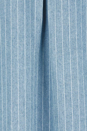 Product shot of the The Printed Denim Shacket Dress With Pockets - Denimstrip in colour Denimstrip, showing detail