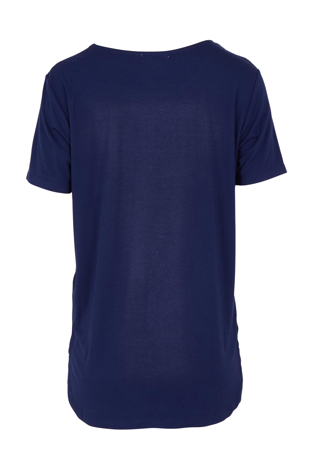 Product shot of The Pack & Go Luxe Bamboo Tee in colour Frenchnavy (Blue), from the back