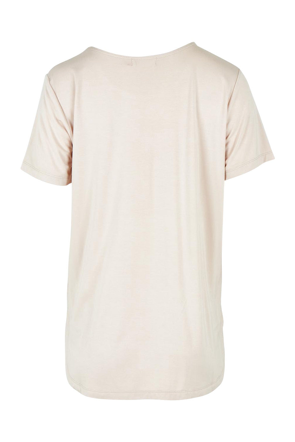 Product shot of The Pack & Go Luxe Bamboo Tee in colour Nougat, from the back