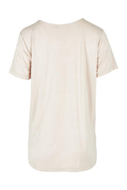 Product shot of The Pack & Go Luxe Bamboo Tee in colour Nougat, from the back