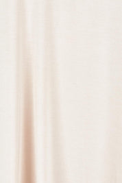Product shot of The Pack & Go Luxe Bamboo Tee in colour Nougat, detail