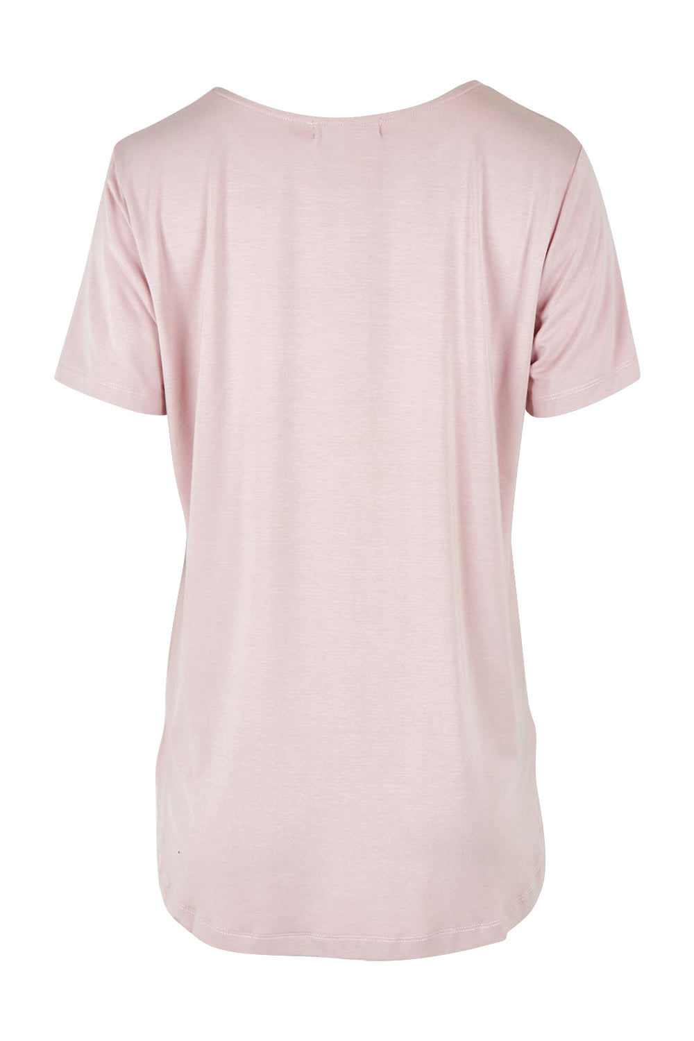 Product shot of The Pack & Go Luxe Bamboo Tee in colour Roseblush (Pink), from the back