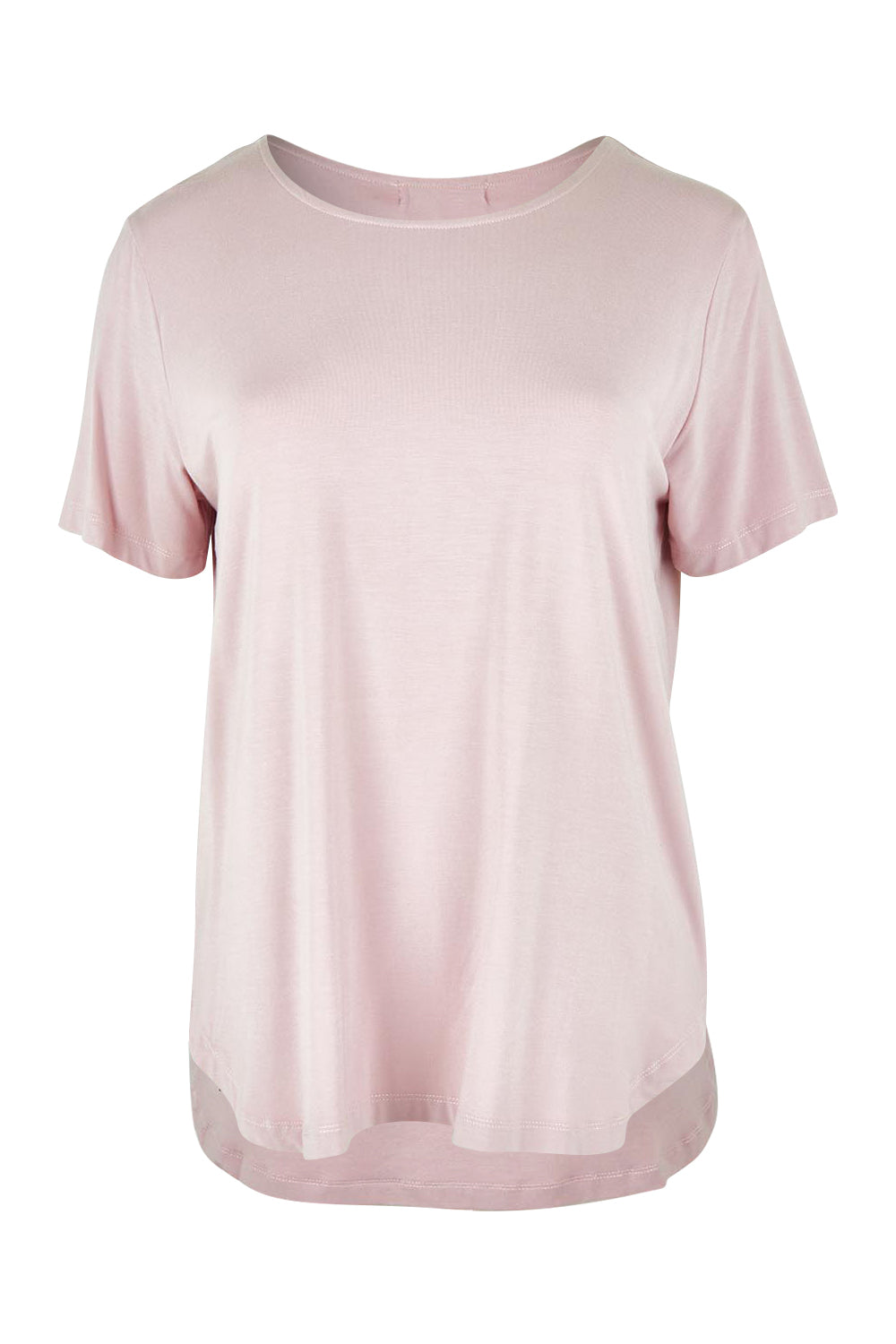 Product shot of The Pack & Go Luxe Bamboo Tee in colour Roseblush (Pink), from the front