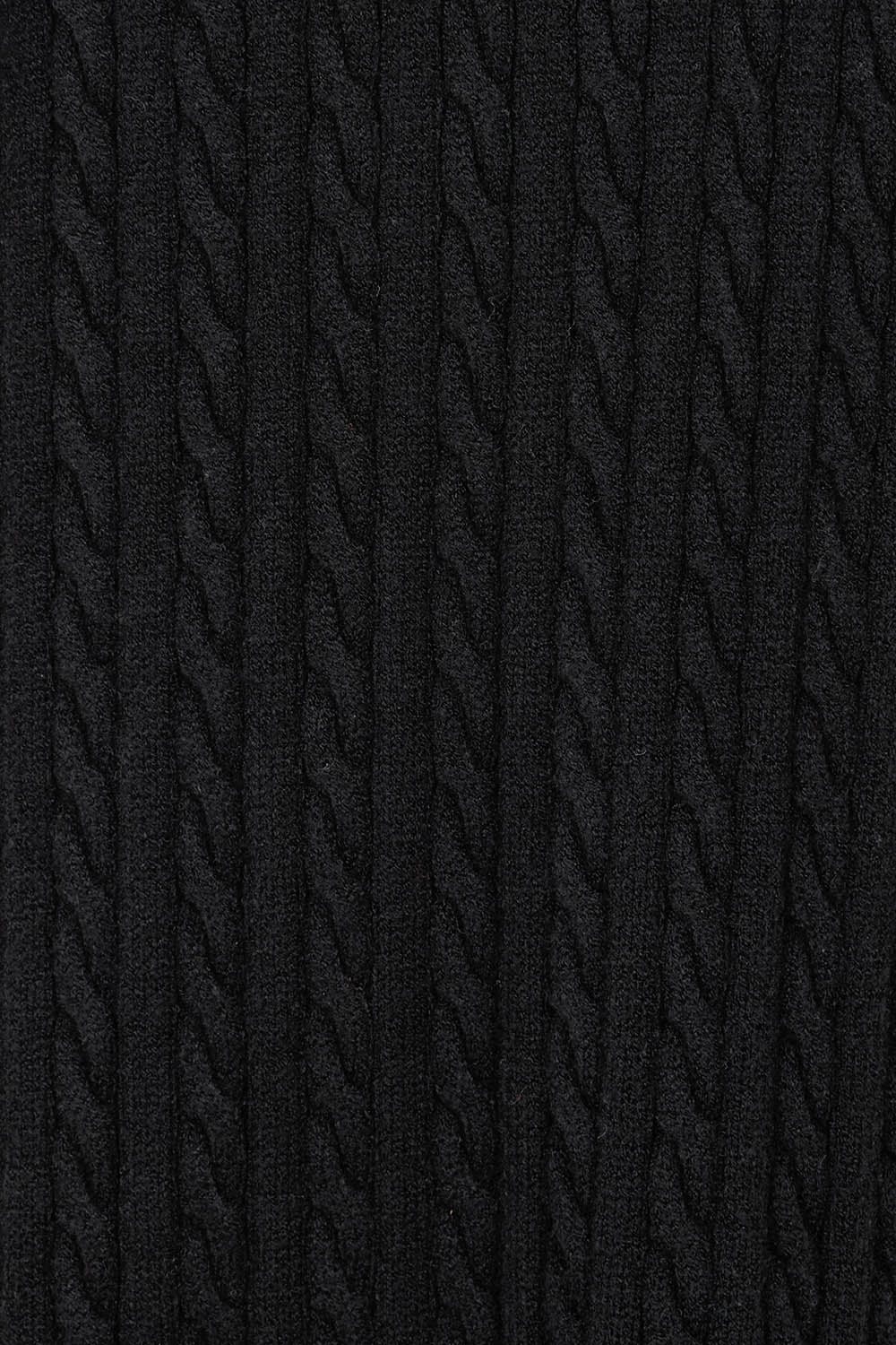 Product shot of The Mock Turtle Cable Maxi Dress in colour Black (Black), detail