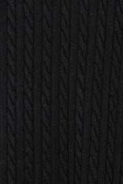 Product shot of The Mock Turtle Cable Maxi Dress in colour Black (Black), detail