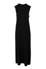 Product shot of The Mock Turtle Cable Maxi Dress in colour Black (Black), from the front