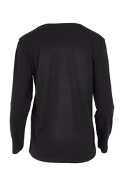 Product shot of The Classic Long Sleeve Tee in colour Black (Black), from the back