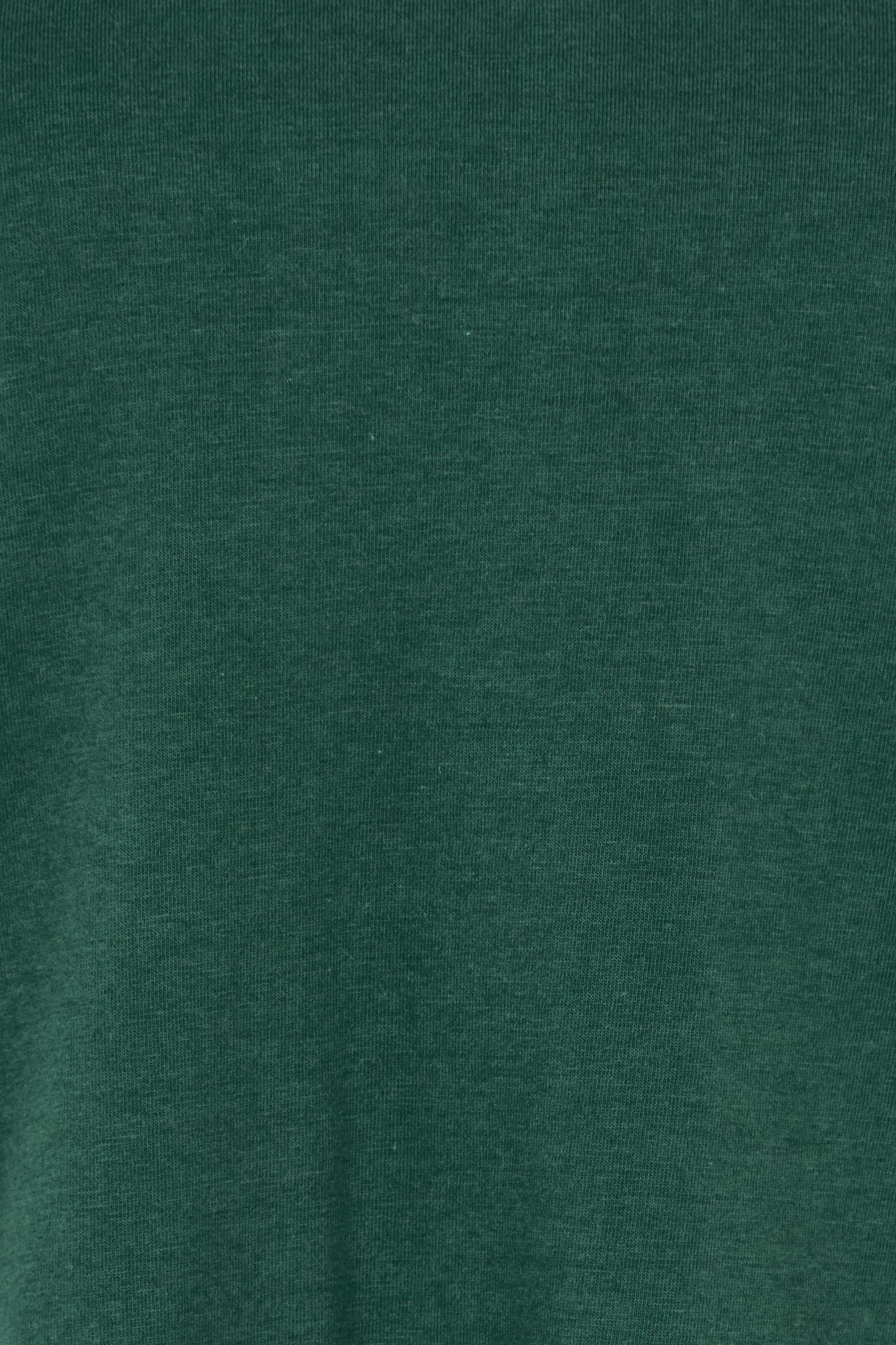 Product shot of The Classic Long Sleeve Tee in colour Pinegreen (Green), detail