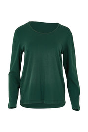 Product shot of The Classic Long Sleeve Tee in colour Pinegreen (Green), from the front