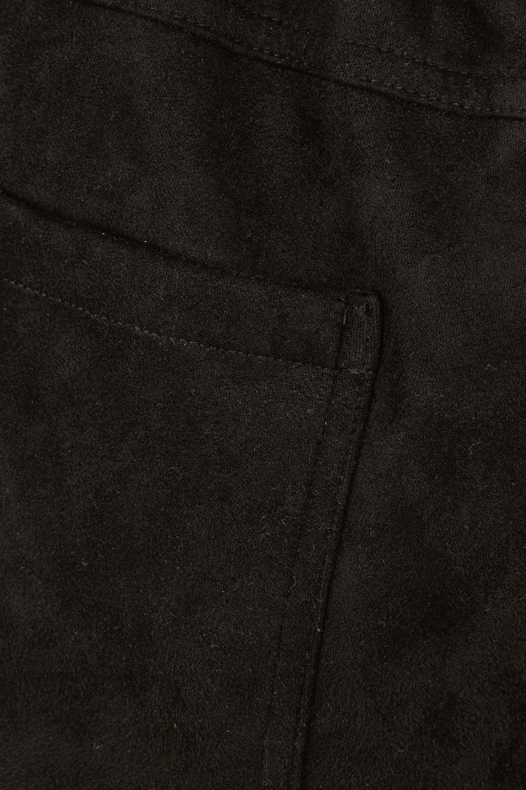 Product shot of The Luxe Faux Suede Pull On Pant in colour Black (Black), detail