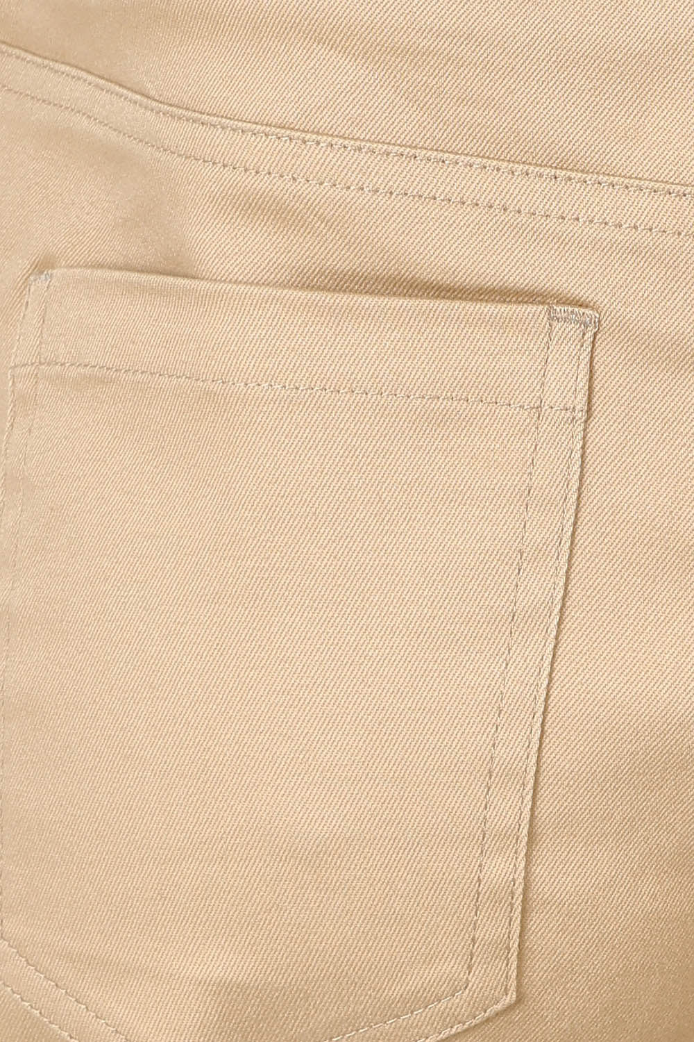 Product shot of The Pull On Cotton Cropped Pant With Pockets in colour Toffee, detail