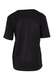 Product shot of The Classic Cotton Blend Short Sleeve Tee in colour Black (Black), from the back