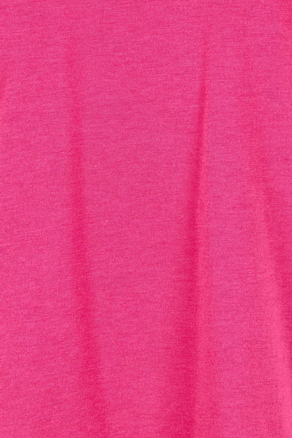Product shot of The Classic Cotton Blend Short Sleeve Tee in colour Blossom (Pink), detail