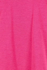 Product shot of The Classic Cotton Blend Short Sleeve Tee in colour Blossom (Pink), detail