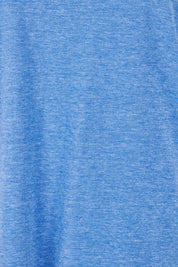 Product shot of The Classic Cotton Blend Short Sleeve Tee in colour Denim (Blue), detail