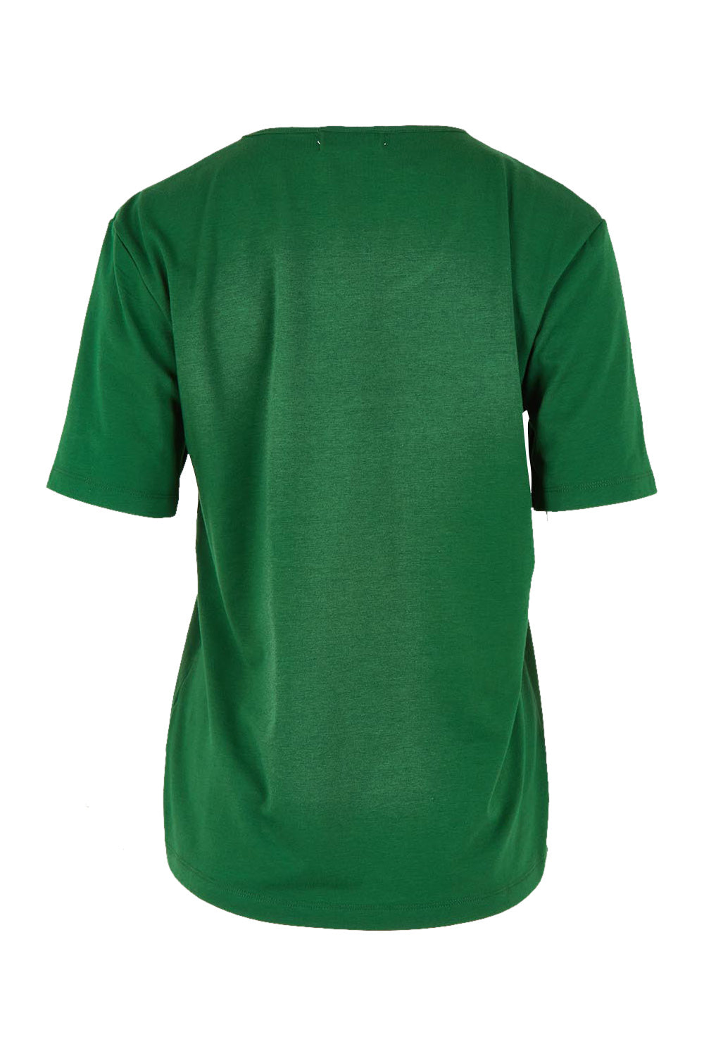 Product shot of The Classic Cotton Blend Short Sleeve Tee in colour Ivy (Green), from the back