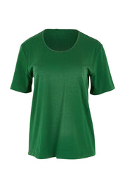 Product shot of The Classic Cotton Blend Short Sleeve Tee in colour Ivy (Green), from the front